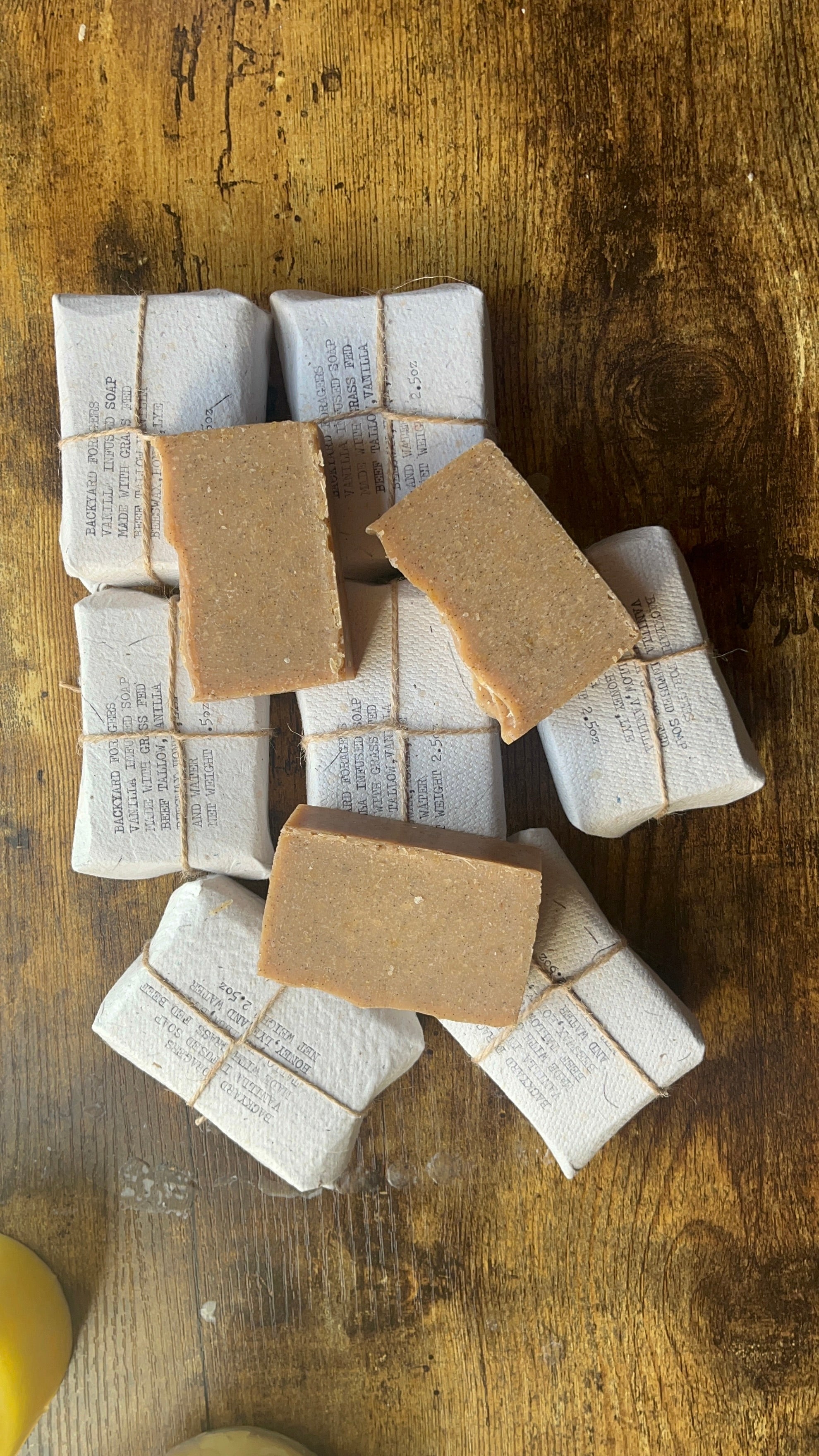 Gritty vanilla beeswax infused soap