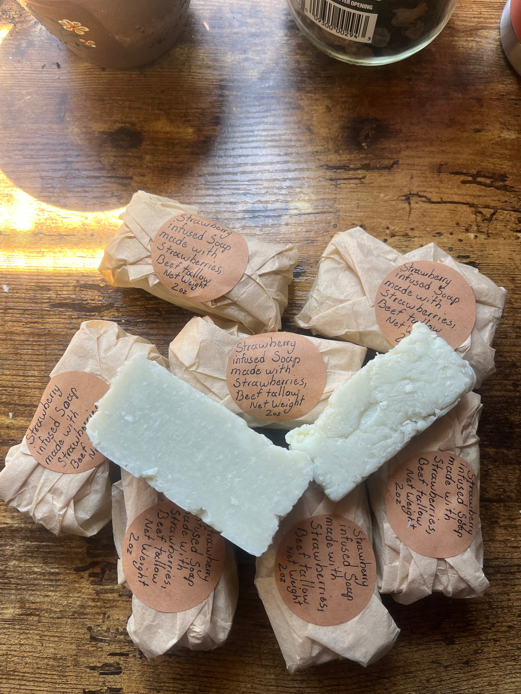 Strawberry infused Hot Process soap